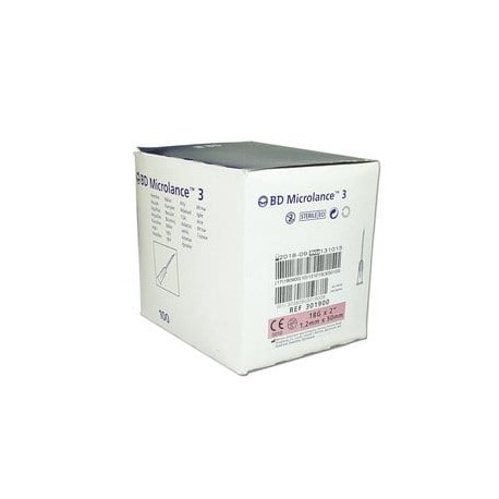 AGUJAS 0,8x40mm (21G x 1,1/2") (C/100 UNID) BD